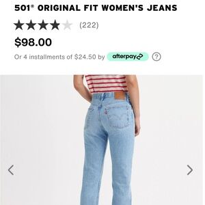 NWT LEVI’S 501 ORIGINAL JEANS - brand new